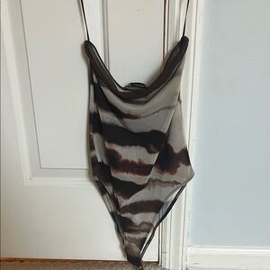 Stylish Zara strapless bodysuit in Tie-Dye